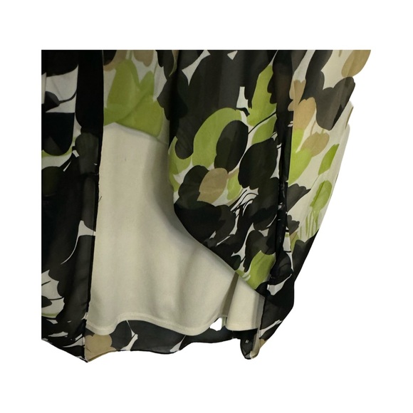 Cato Cream Green And Black Fair Skirt Size 8 Side Zipper - Picture 4 of 10